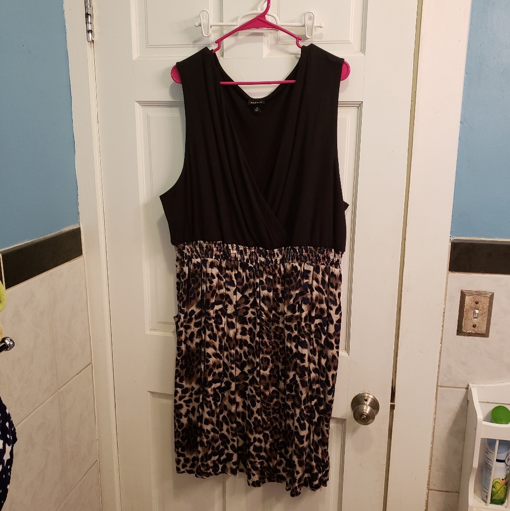 Torrid black and animal print dress
